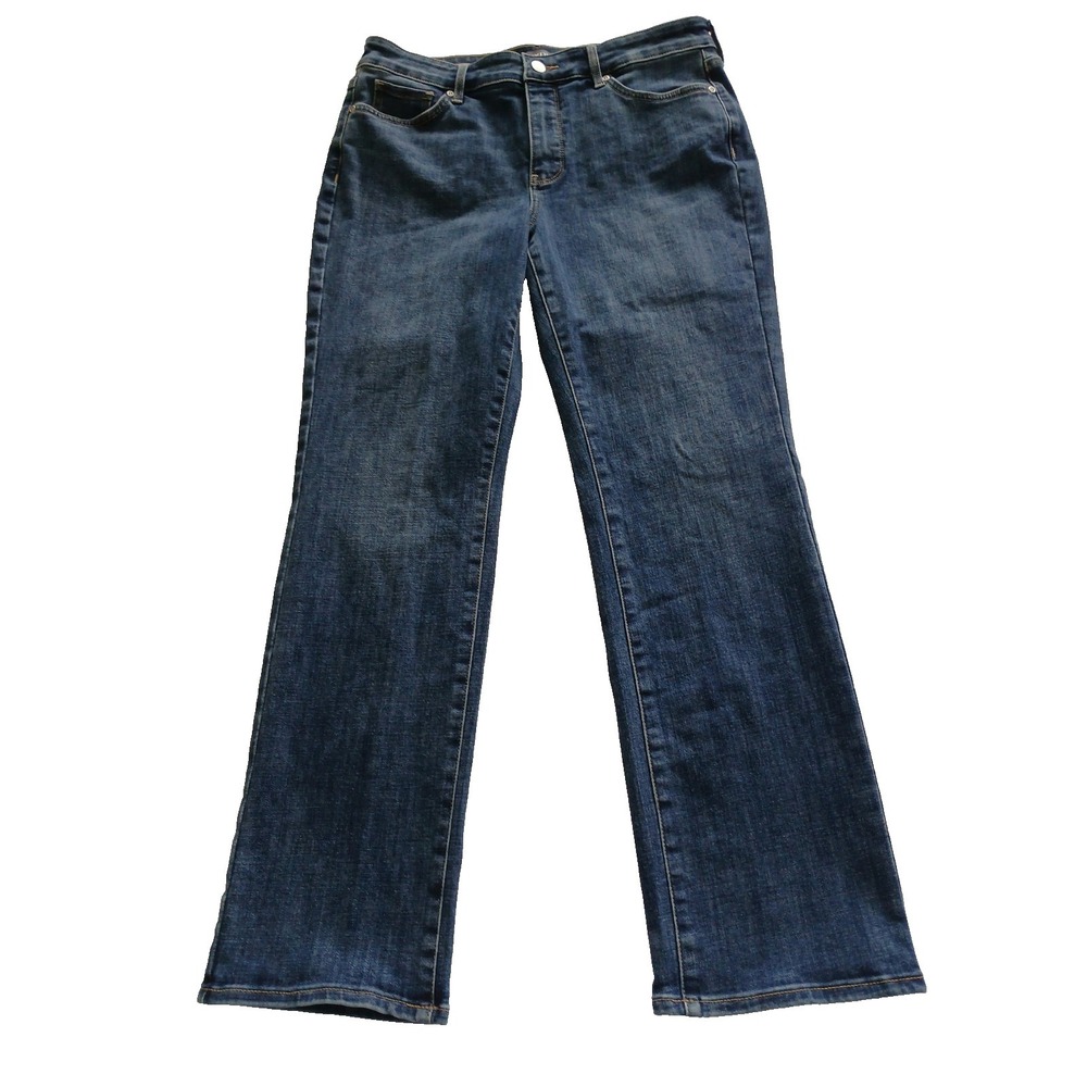 NYDJ Marilyn Stretch Straight Leg Denim Jeans Women's Size 12P (32x 28.5)